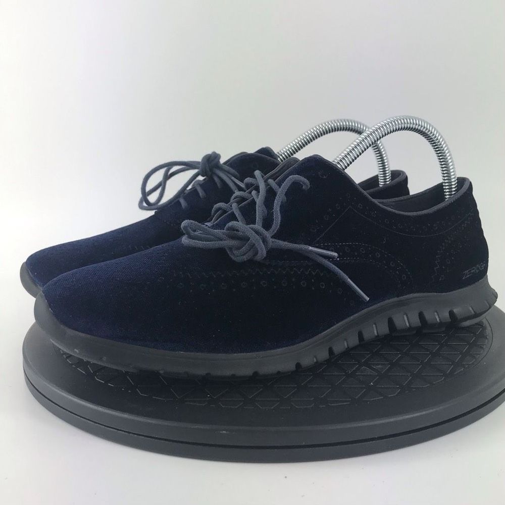Cole Haan ZeroGrand Blue Velvet Wingtip Oxford W08319 Women’s Size 9.5 B